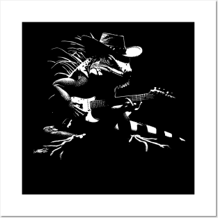 Iguana Playing Bass Guitar Shirt Men Animal Playing Guitar Posters and Art